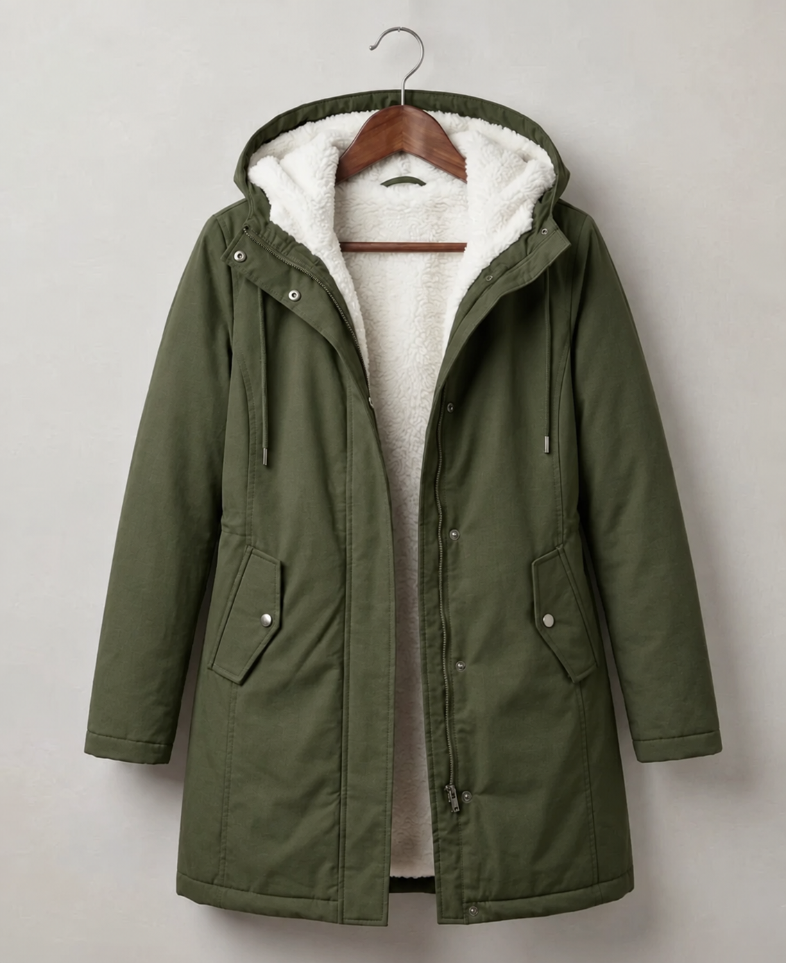 Sherpa-Lined Water-Repellent Hooded Parka – Susan & Anne