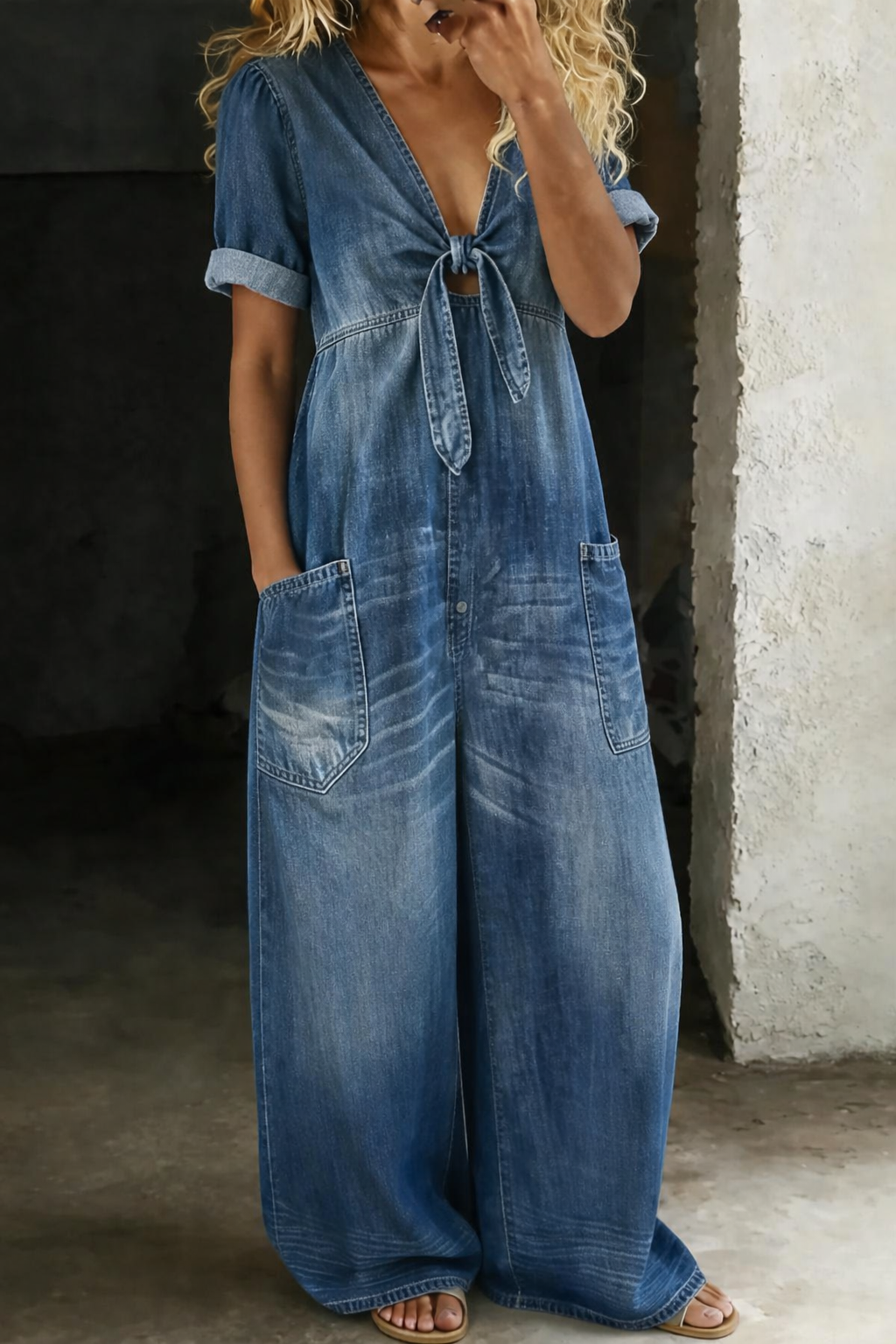 V-Neck Jumpsuit