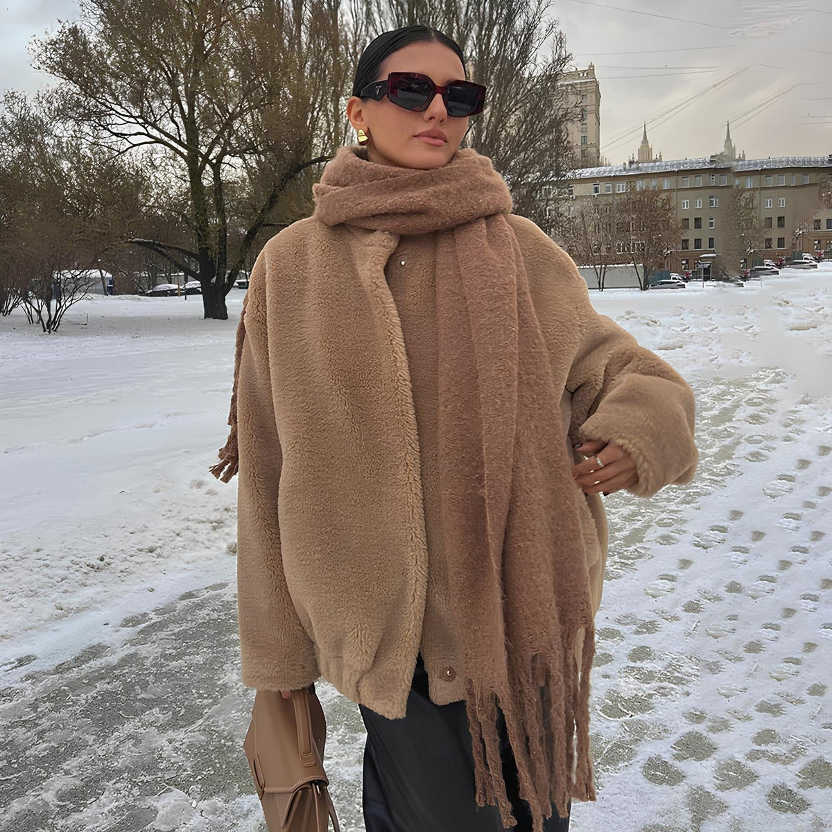 Chic Teddy Bear Faux Fur Coat