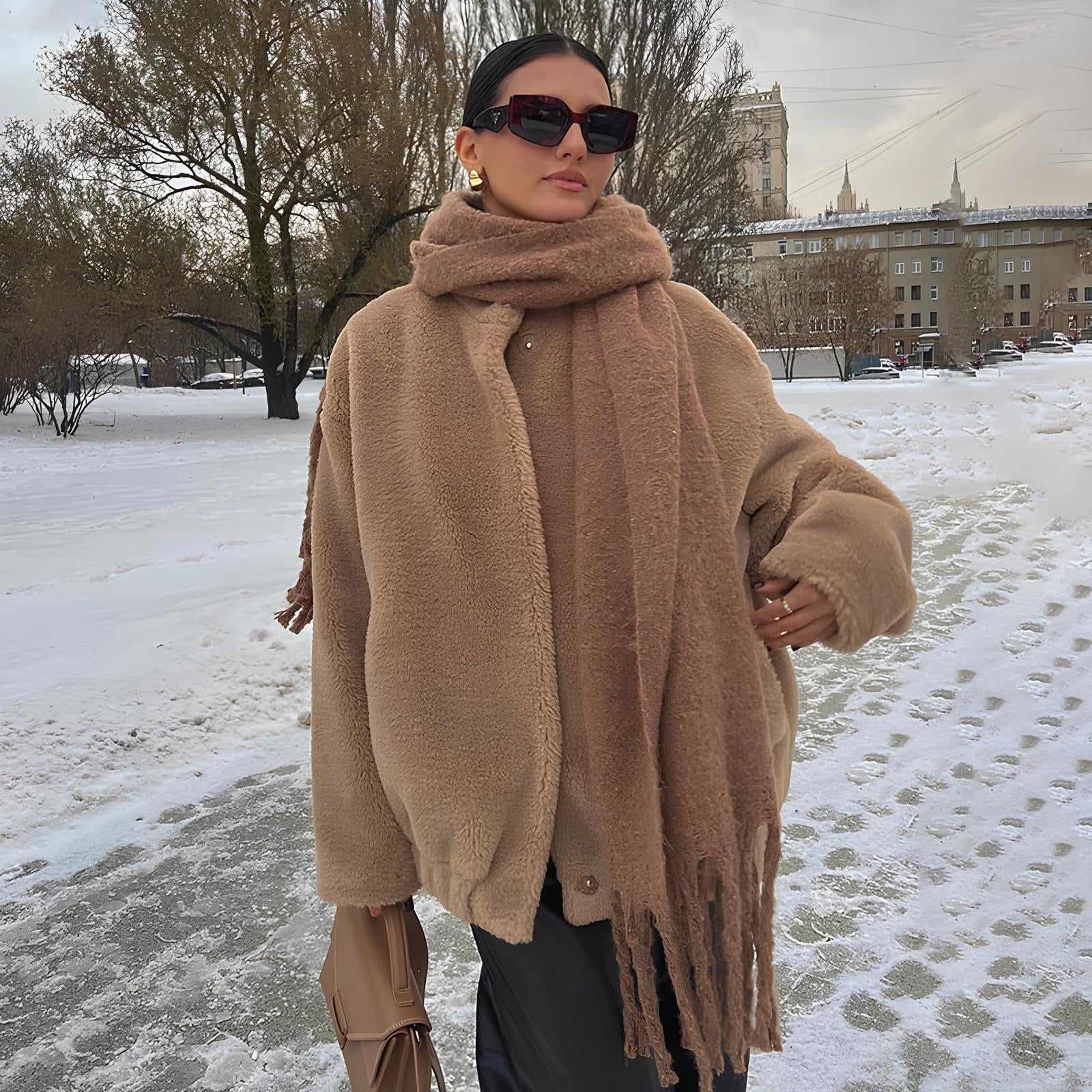 Chic Teddy Bear Faux Fur Coat