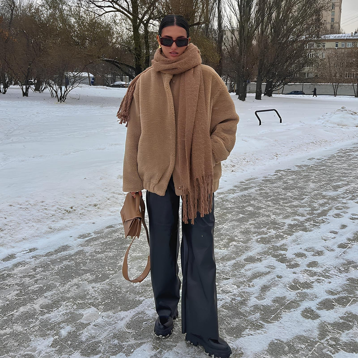 Chic Teddy Bear Faux Fur Coat