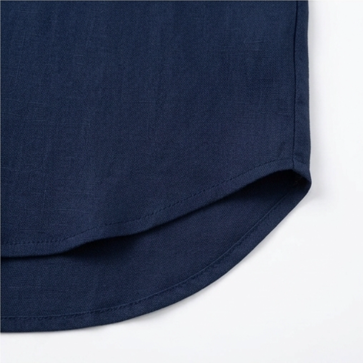 Wovena - Breezy V Neck Blouse with Curved Hem