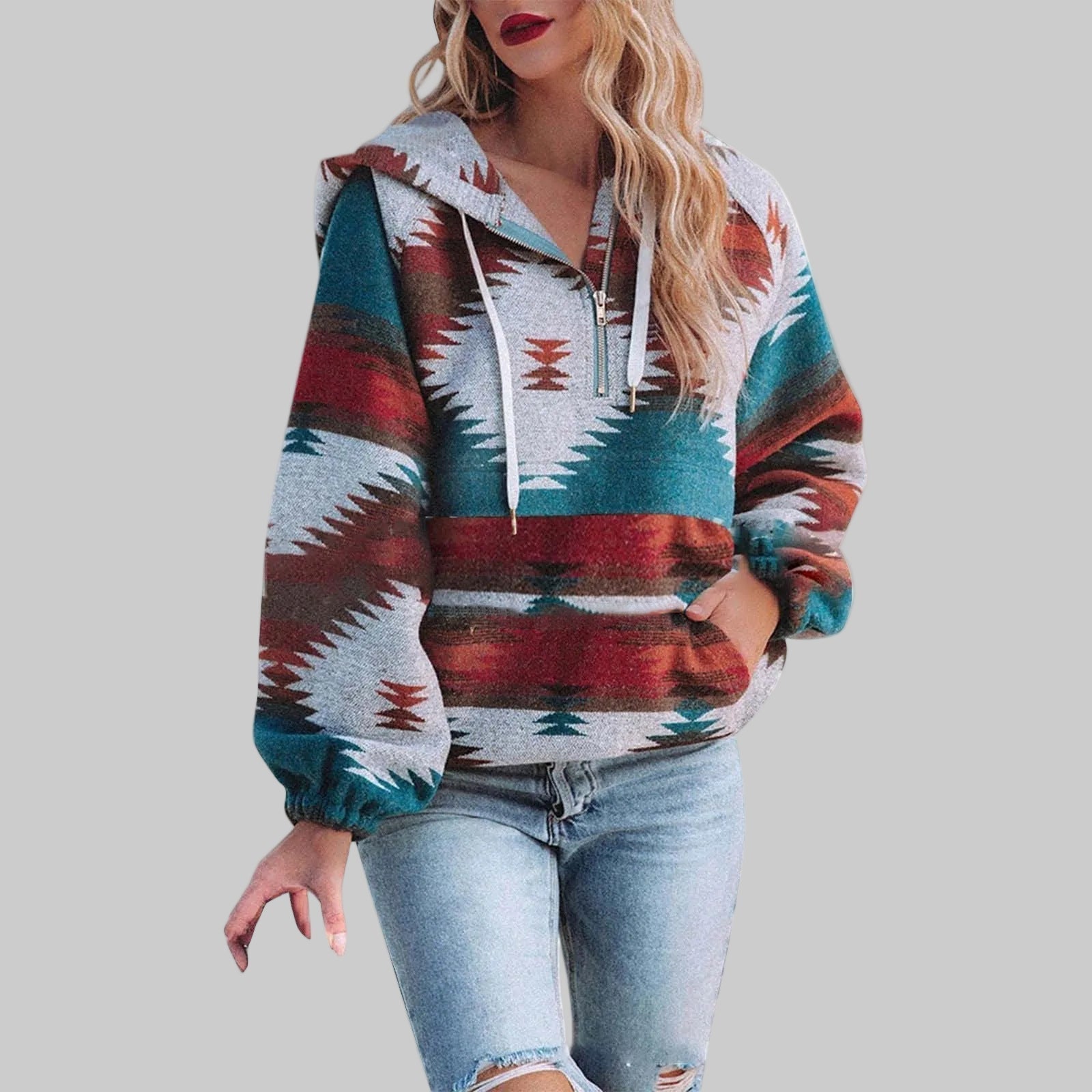 Comfy Oversized Zip Up Long Sleeve Hoodie Sweatshirt