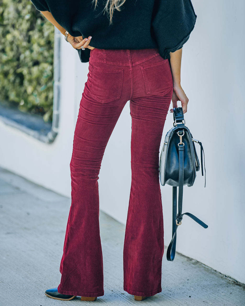 Effortless Corduroy Flare Jeans for Women with High Waisted Bootcut Stretch Casual Style - Susan & Anne