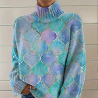 Watercolour Print High-Neck Sweater – Susan & Anne