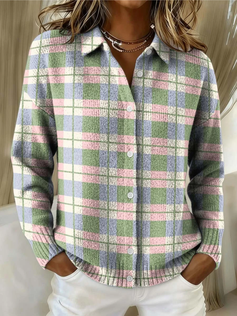 Pastel Plaid Cardigan