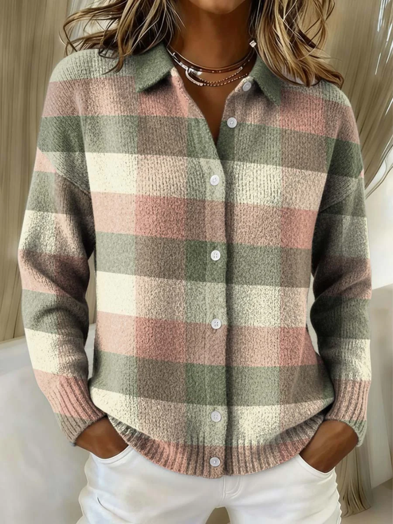 Gwen - Pastel Plaid Cardigan