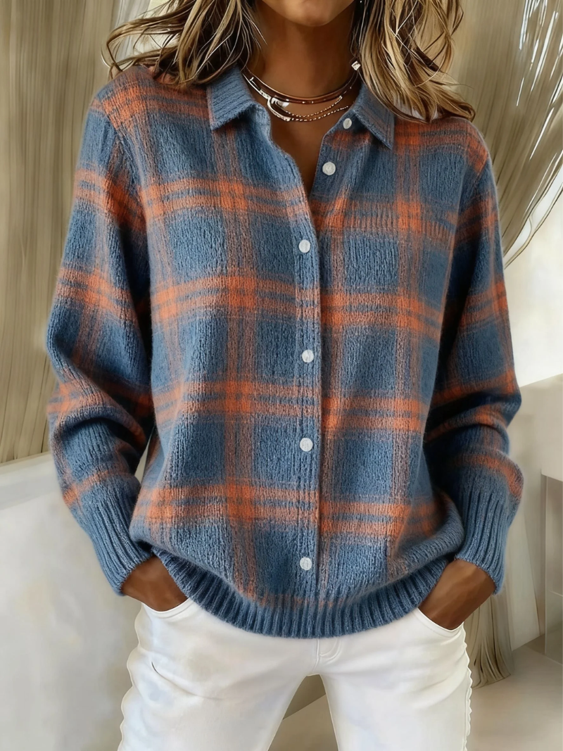 Blue Check Cardigan