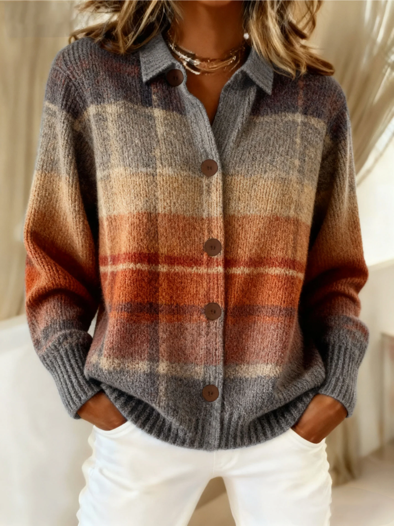Edith - Autumn Plaid Cardigan