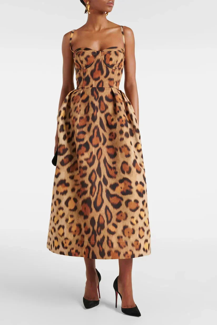 Tiana - Leopard Midi Dress