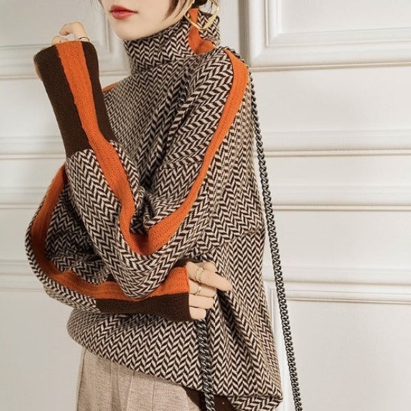 Women's Striped Roll Neck Jumper - Susan & Anne