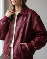 Oversized Colorblock Windbreaker Jacket, close-up of the collar, zip and contrast stitching