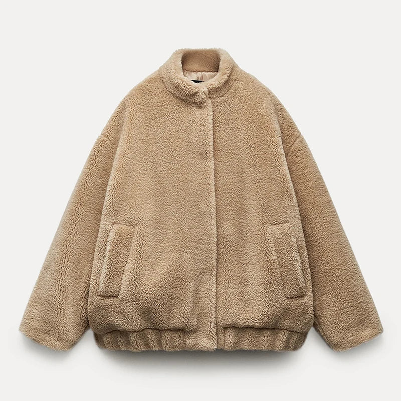 Chic Teddy Bear Faux Fur Coat