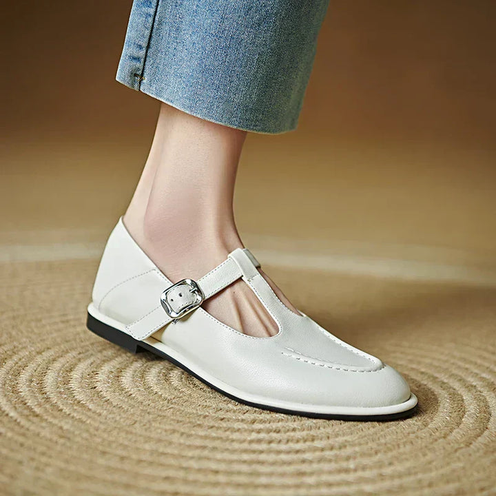 Petra - T-Strap Mary Jane Flats Round Toe Low Heel Pumps