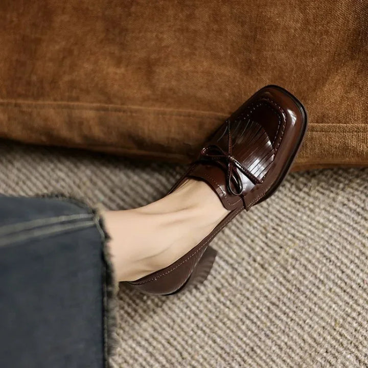 Vivienne - Tassel Loafer Pumps Block Heel Round Toe Heels