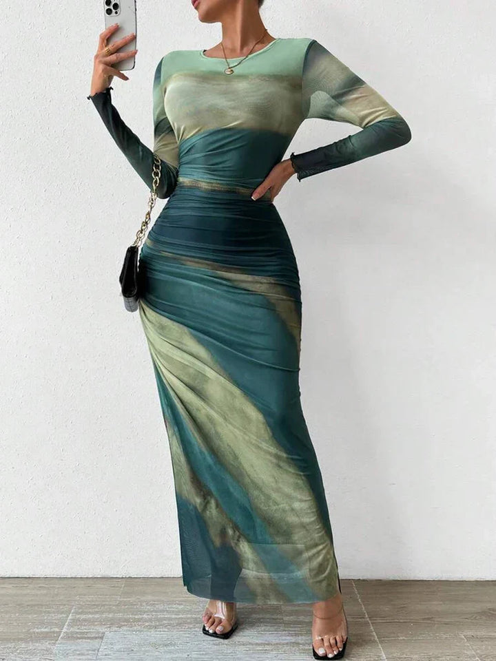 Capucine - Printed Fitted Maxi Dress