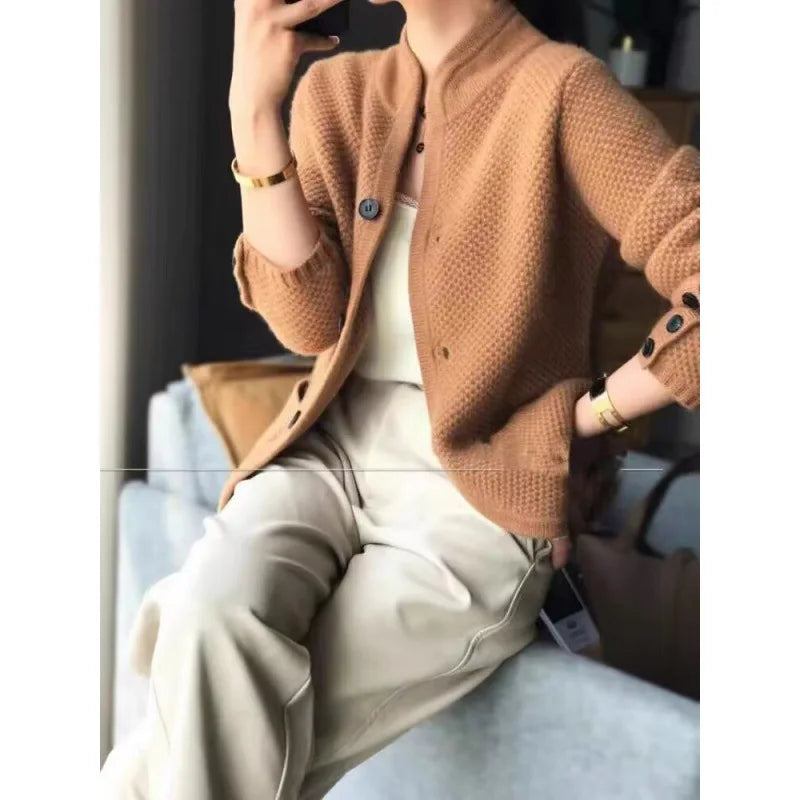 Women's Half-Neck Knit Cardigan