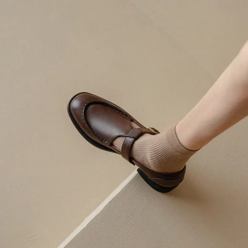 Delia - Retro T-Strap Mary Jane Shoes Round Toe Low Heel