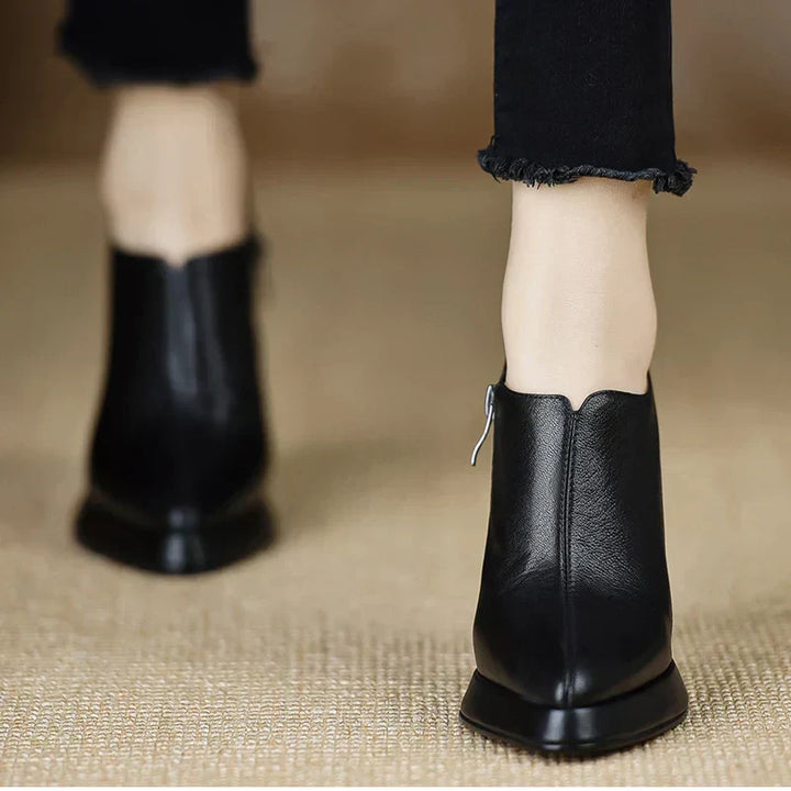 Giselle - High Heel Pumps Platform Block Heel Side Zipper
