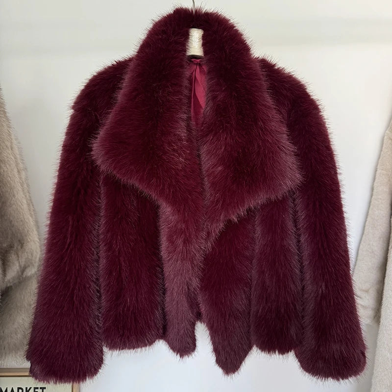 Luxury Faux Fur Gradient Winter Coat