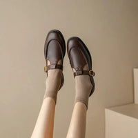 Retro T-Strap Mary Jane Shoes Round Toe Low Heel