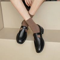 Retro T-Strap Mary Jane Shoes Round Toe Low Heel