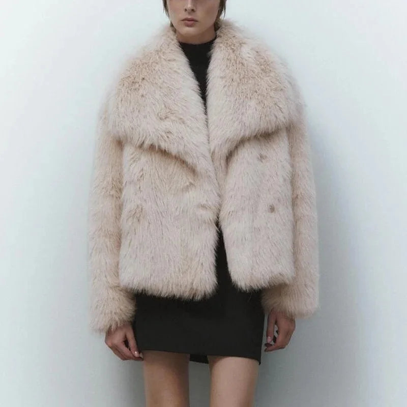 Luxury Faux Fur Gradient Winter Coat