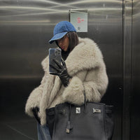 Luxury Faux Fur Gradient Winter Coat