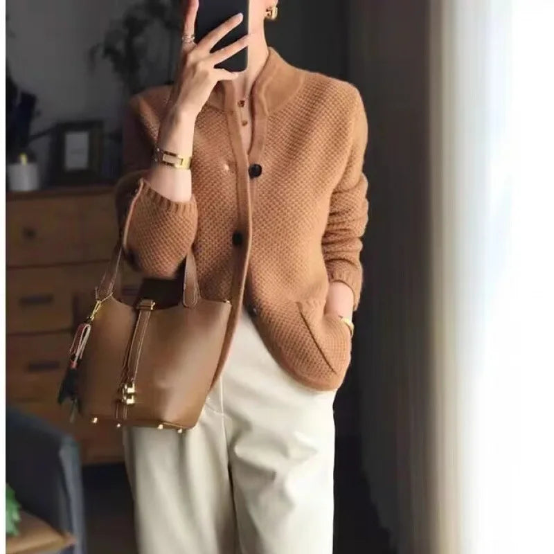 Women's Half-Neck Knit Cardigan