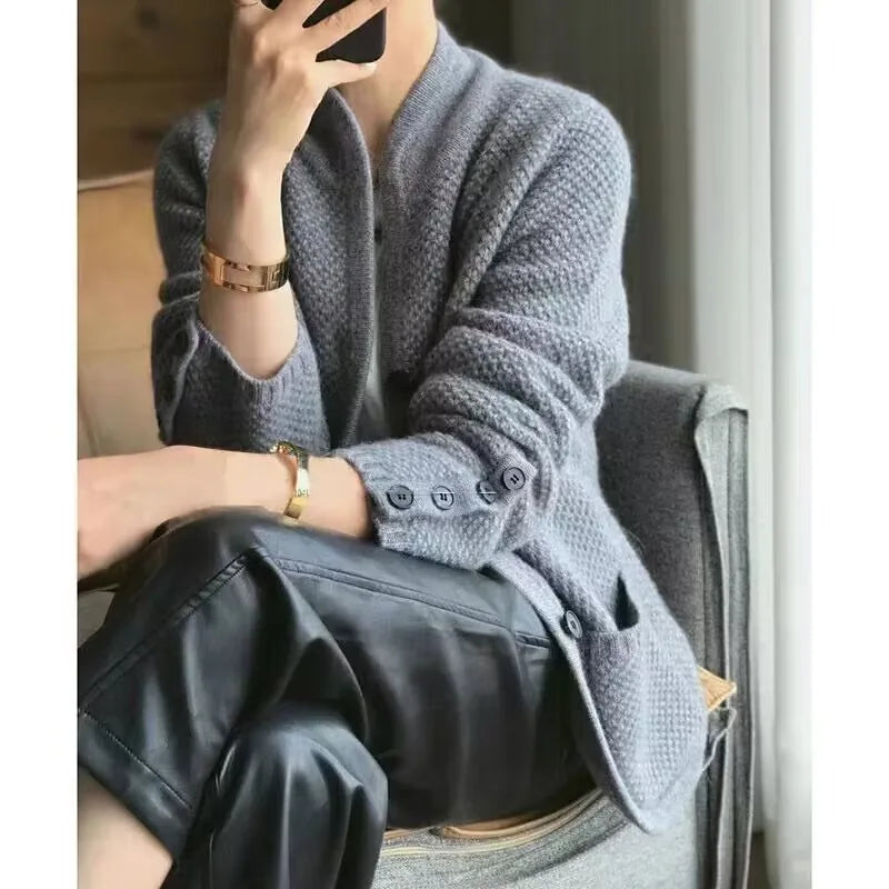 Elara | Women's Half-Neck Knit Cardigan