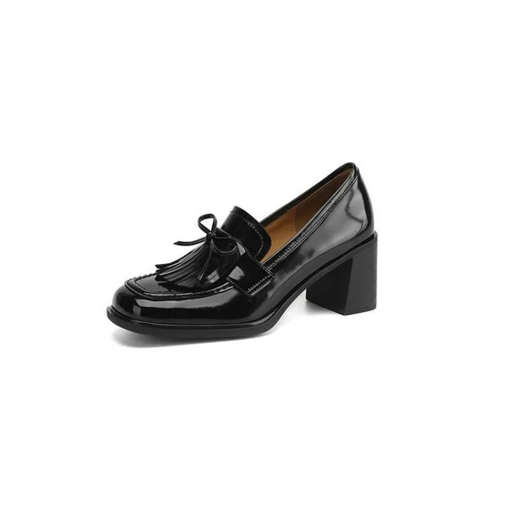 Vivienne - Tassel Loafer Pumps Block Heel Round Toe Heels