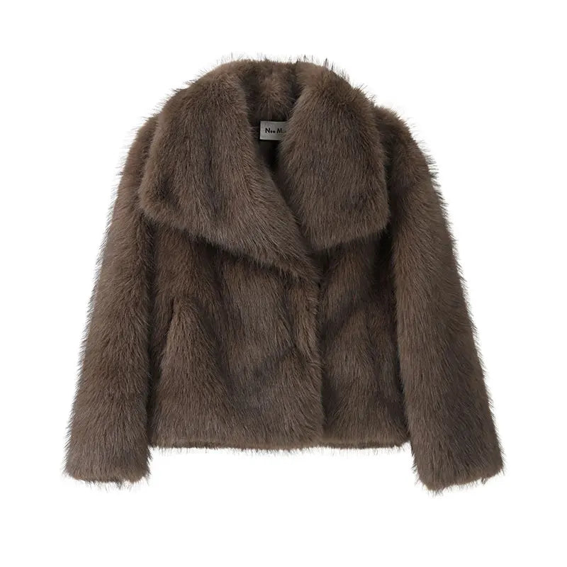 Luxury Faux Fur Gradient Winter Coat