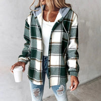 PLAID BUTTON-UP JACKET