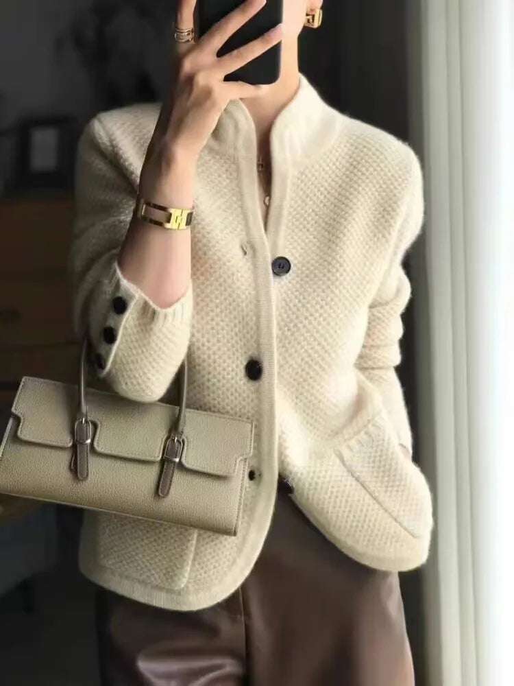 Elara | Women's Half-Neck Knit Cardigan