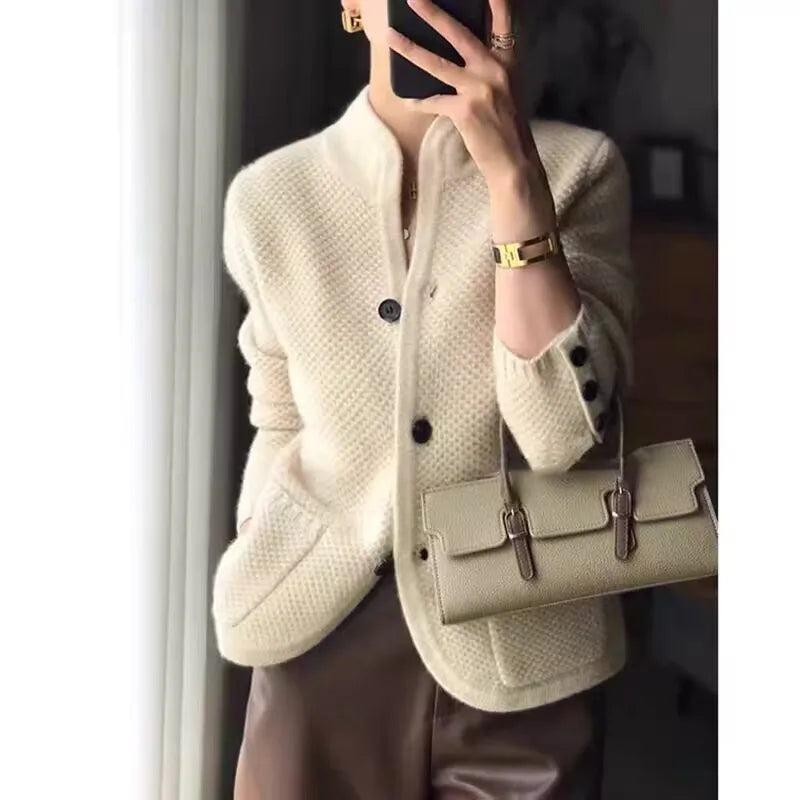 Elara | Women's Half-Neck Knit Cardigan