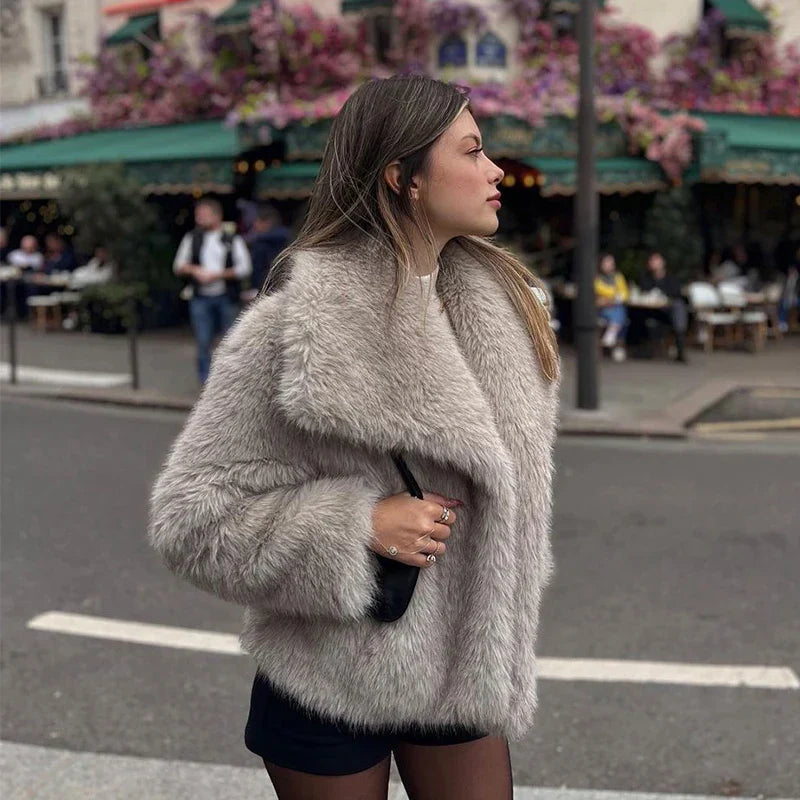 Luxury Faux Fur Gradient Winter Coat