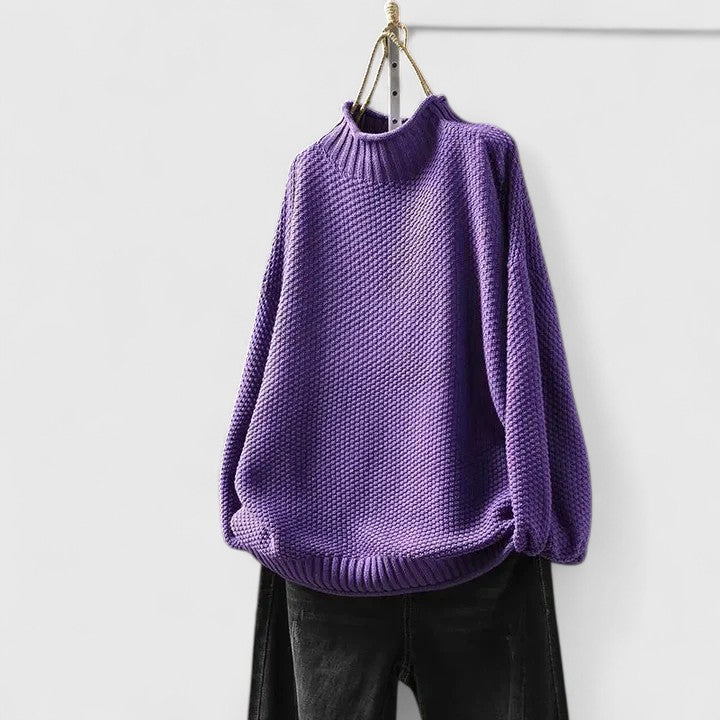Detail of the keira elegant knit sweater