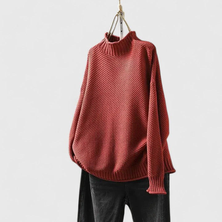 Front view of the keira elegant knit sweater