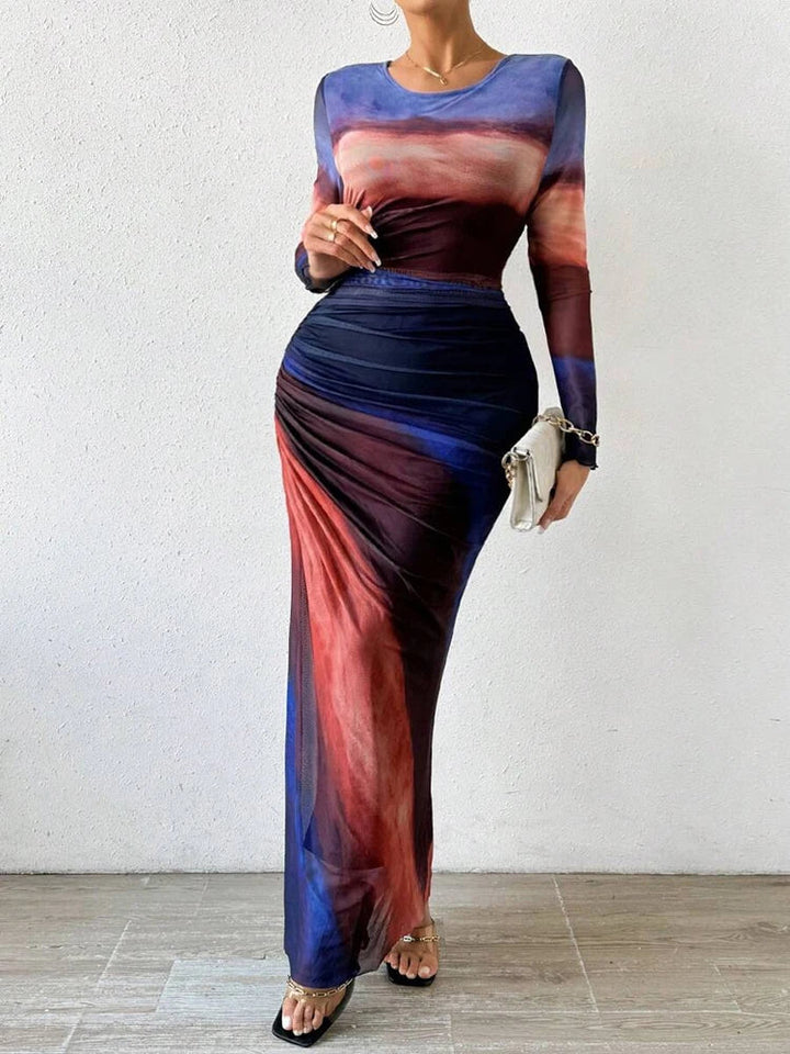 Capucine - Printed Fitted Maxi Dress