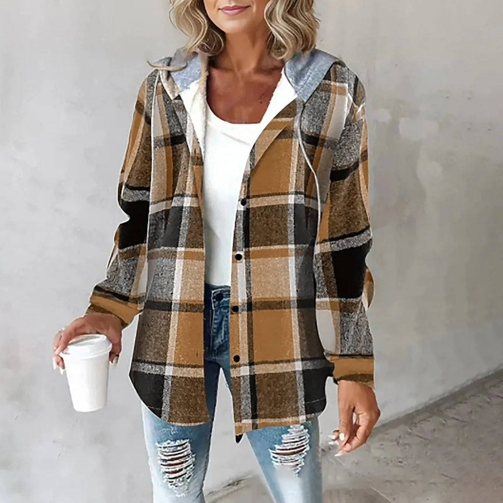 PLAID BUTTON-UP JACKET