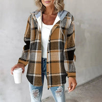PLAID BUTTON-UP JACKET