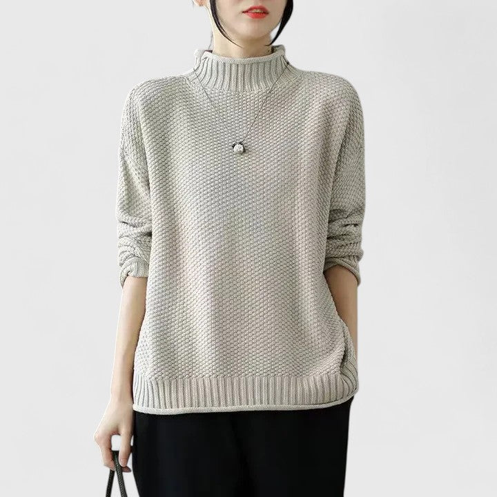 Front view of the keira elegant knit sweater