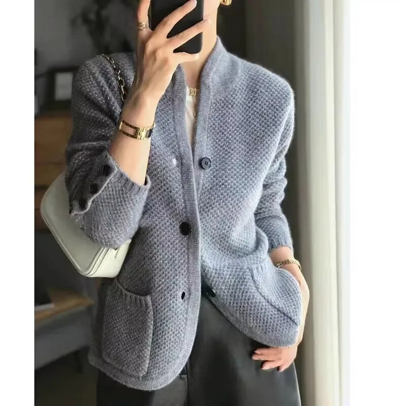 Women's Half-Neck Knit Cardigan