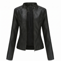 Miranda – Slim Biker Jacket with Mandarin Collar
