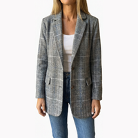 Relaxed Plaid Lapel Blazer - Susan & Anne