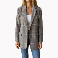 Relaxed Plaid Lapel Blazer - Susan & Anne