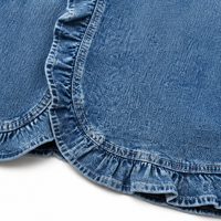 Ruffle-trim open-front denim jacket - Susan & Anne