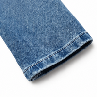Ruffle-trim open-front denim jacket - Susan & Anne