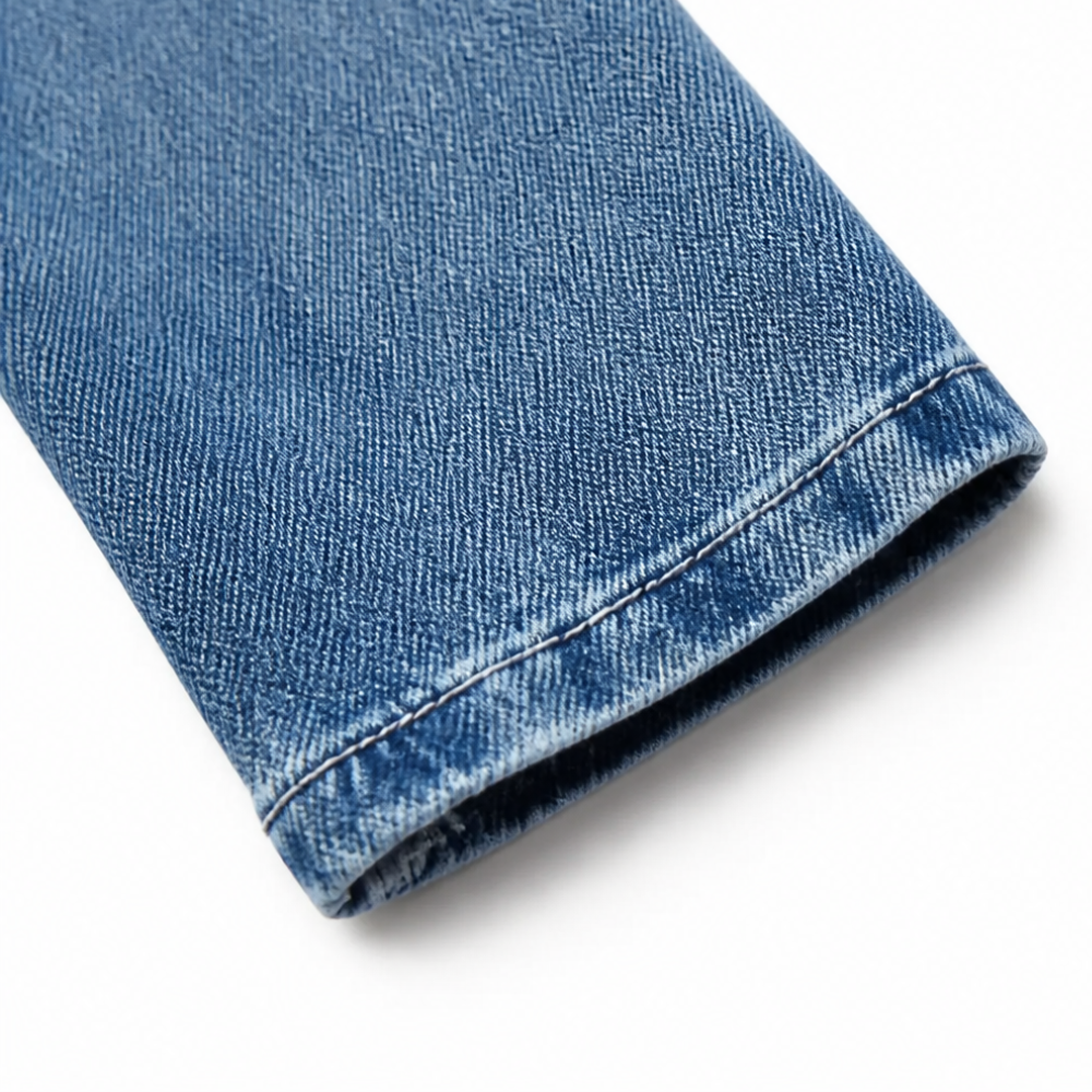 Ruffle-trim open-front denim jacket - Susan & Anne