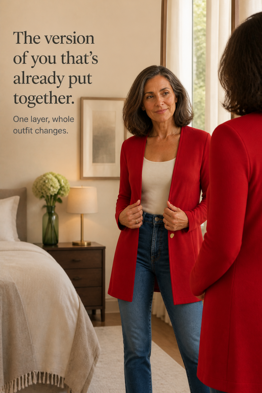 V-Neck Single-Button A-Line Blazer - Susan & Anne